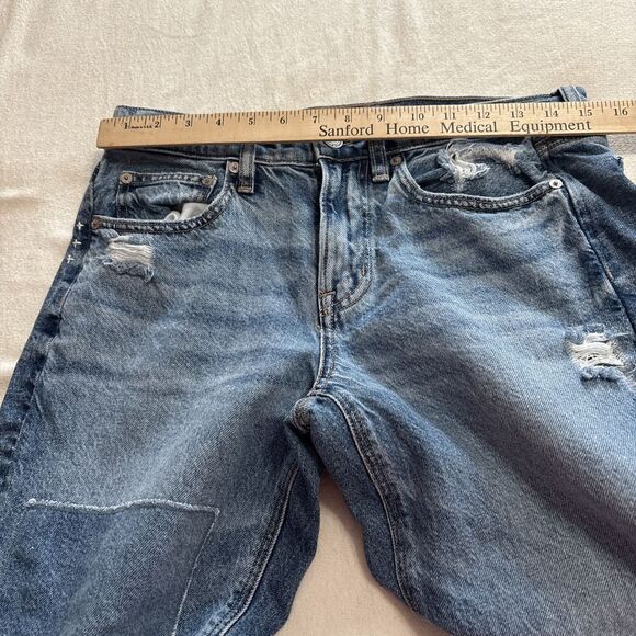 AMERICAN EAGLE Blue Distressed Strigid 90s Straight Leg‎ Jeans Sz 4 - Picture 9 of 12